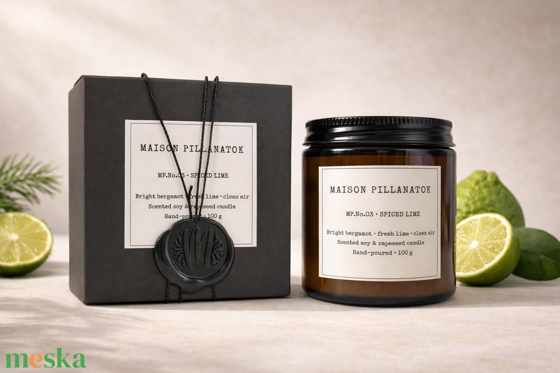MP.No.03 - SPICED LIME - otthon & életmód - gyertya, illat, aroma - gyertya - Meska.hu