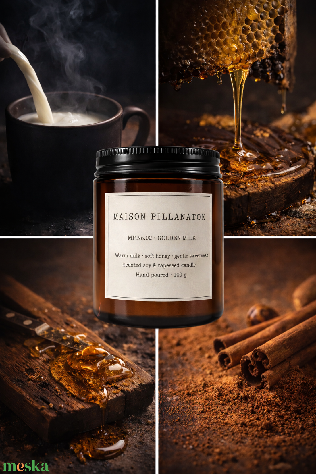 MP.No.02 - GOLDEN MILK - otthon & életmód - gyertya, illat, aroma - gyertya - Meska.hu