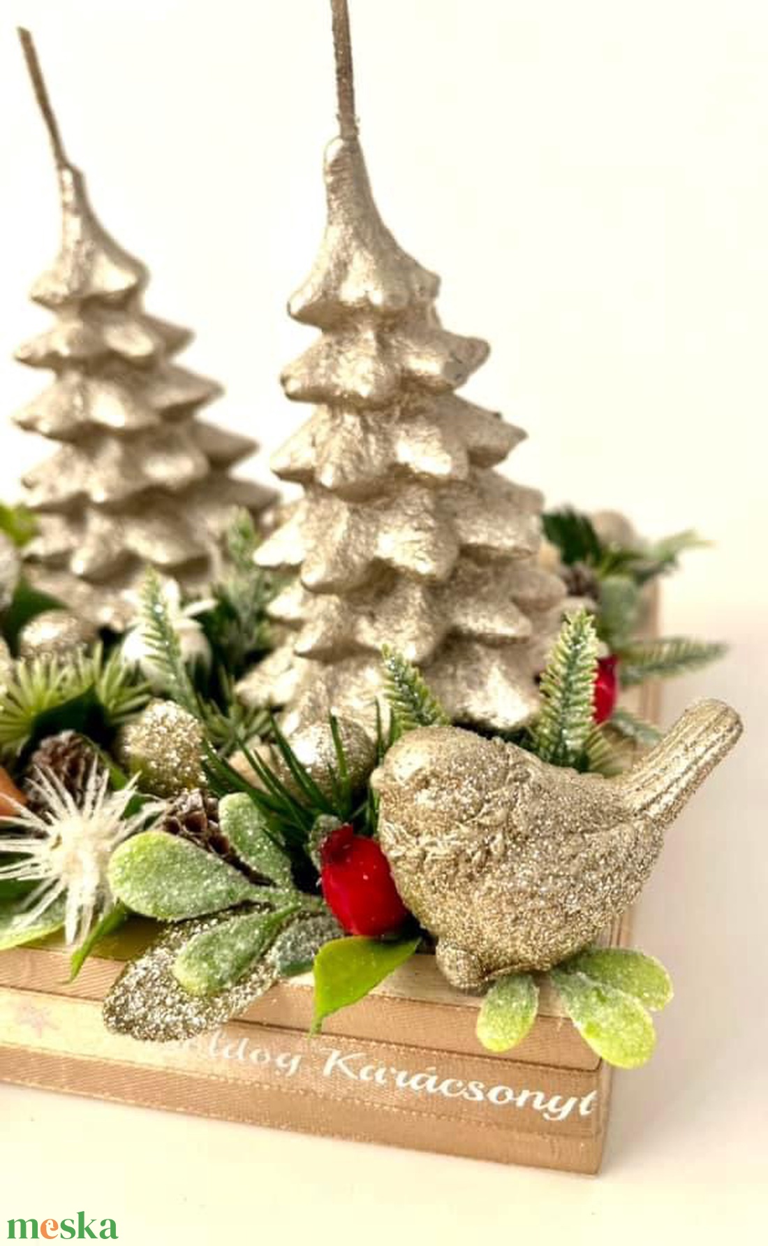 Adventi, őzikés asztaldísz - karácsony - karácsonyi lakásdekoráció - ünnepi asztaldekoráció - Meska.hu