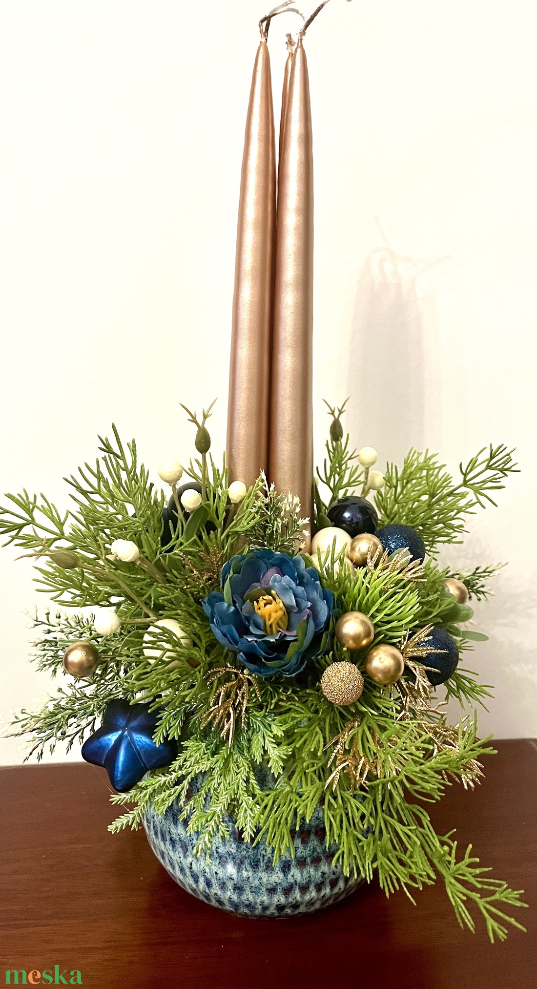 Adventi, karácsonyi asztaldísz kék-óarany színben - karácsony - adventi díszek - adventi asztaldísz - Meska.hu Adventi, karácsonyi asztaldísz kék-óarany színben - karácsony - adventi díszek - adventi asztaldísz - Meska.hu