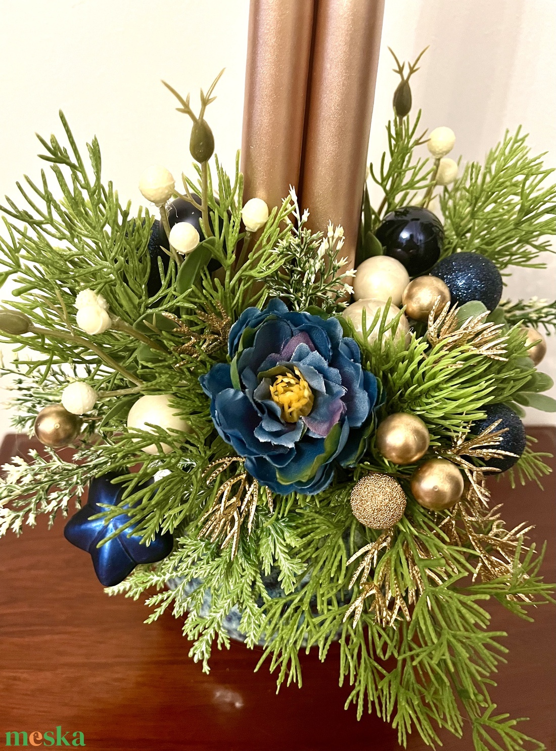 Adventi, karácsonyi asztaldísz kék-óarany színben - karácsony - adventi díszek - adventi asztaldísz - Meska.hu Adventi, karácsonyi asztaldísz kék-óarany színben - karácsony - adventi díszek - adventi asztaldísz - Meska.hu
