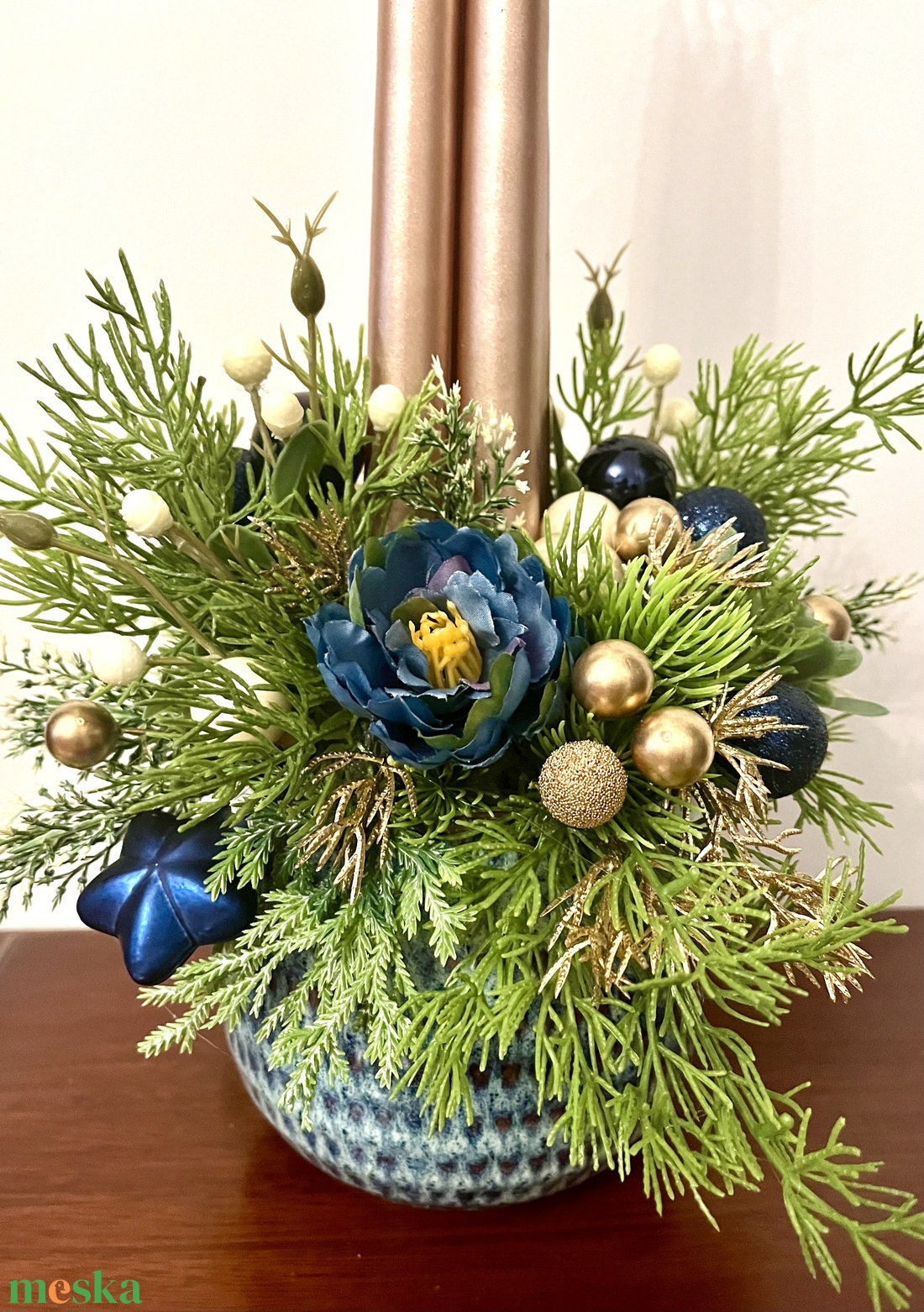 Adventi, karácsonyi asztaldísz kék-óarany színben - karácsony - adventi díszek - adventi asztaldísz - Meska.hu Adventi, karácsonyi asztaldísz kék-óarany színben - karácsony - adventi díszek - adventi asztaldísz - Meska.hu