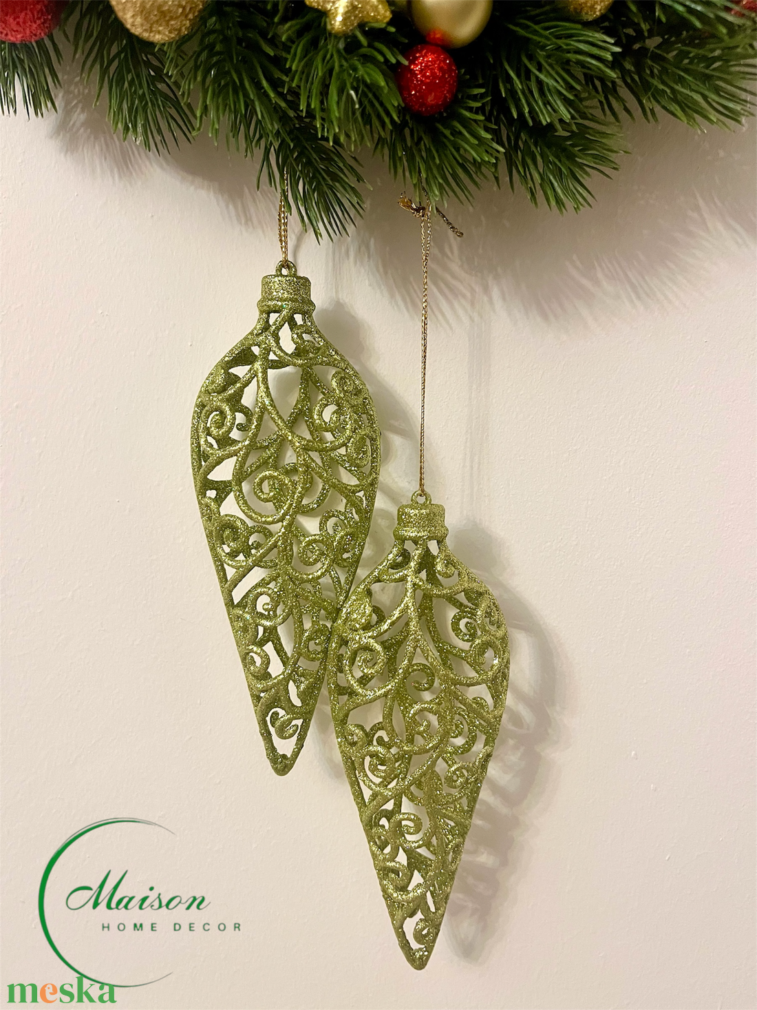 Karácsonyi kopogtató, ajtódísz szarvassal - karácsony - karácsonyi lakásdekoráció - karácsonyi ajtódíszek - Meska.hu