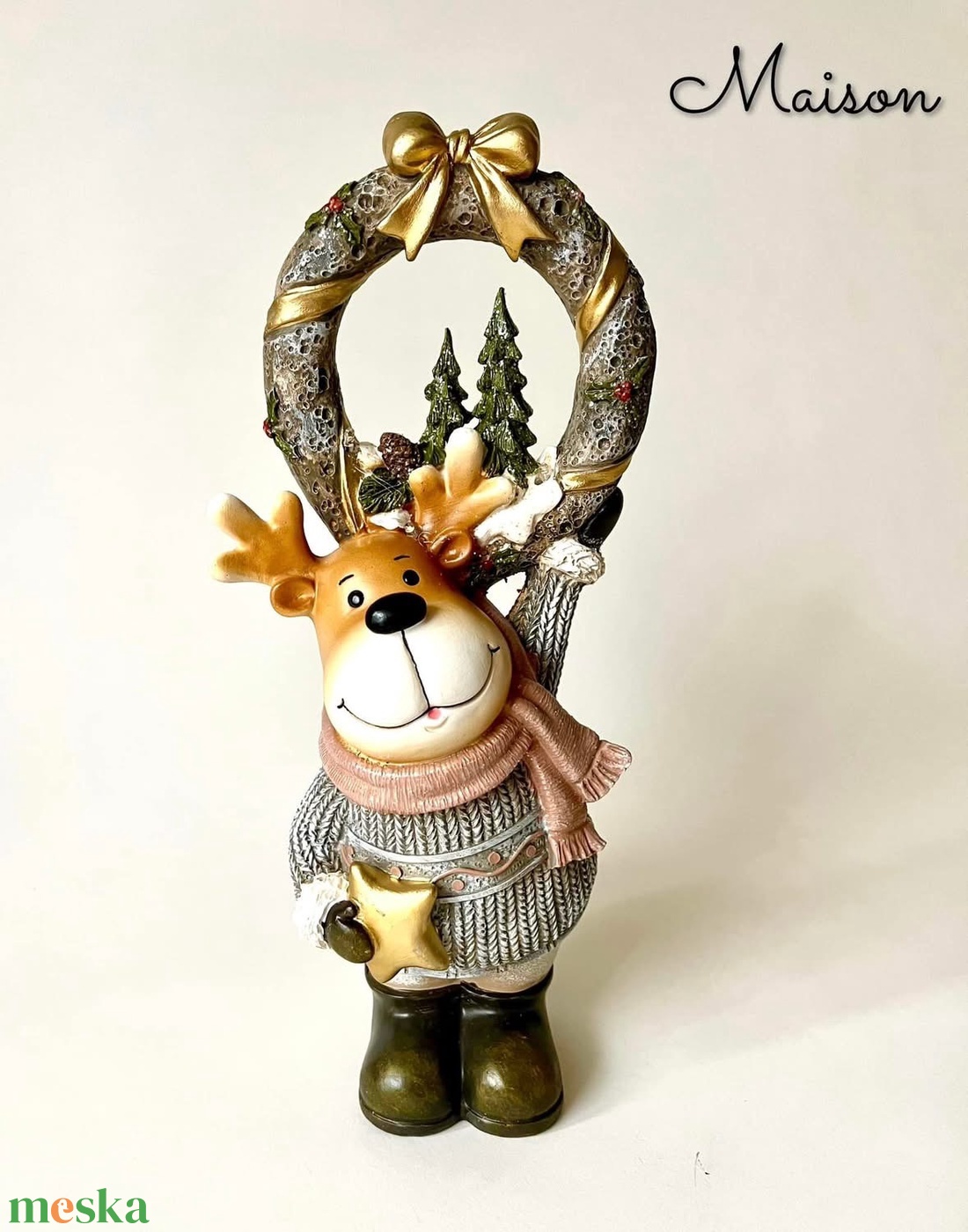 Szarvas dísz led világítással - karácsony - karácsonyi lakásdekoráció - karácsonyi manók, figurák - Meska.hu