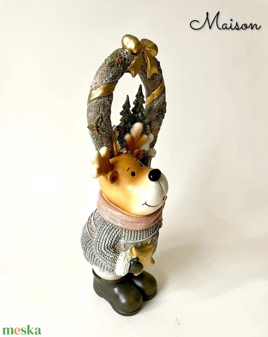 Szarvas dísz led világítással - karácsony - karácsonyi lakásdekoráció - karácsonyi manók, figurák - Meska.hu