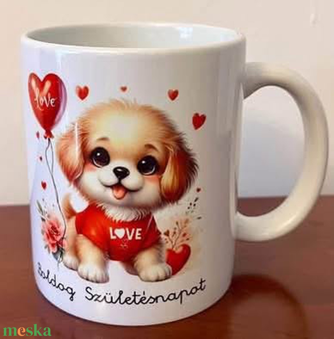 Kutyus bögre születésnapra - otthon & életmód - konyhafelszerelés, tálalás - tálalás - bögre & csésze - Meska.hu