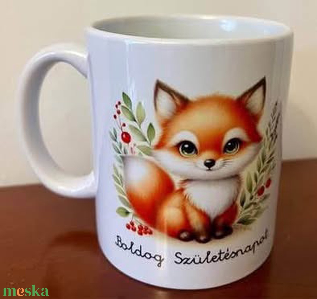 Róka bögre születésnapra - otthon & életmód - konyhafelszerelés, tálalás - tálalás - bögre & csésze - Meska.hu