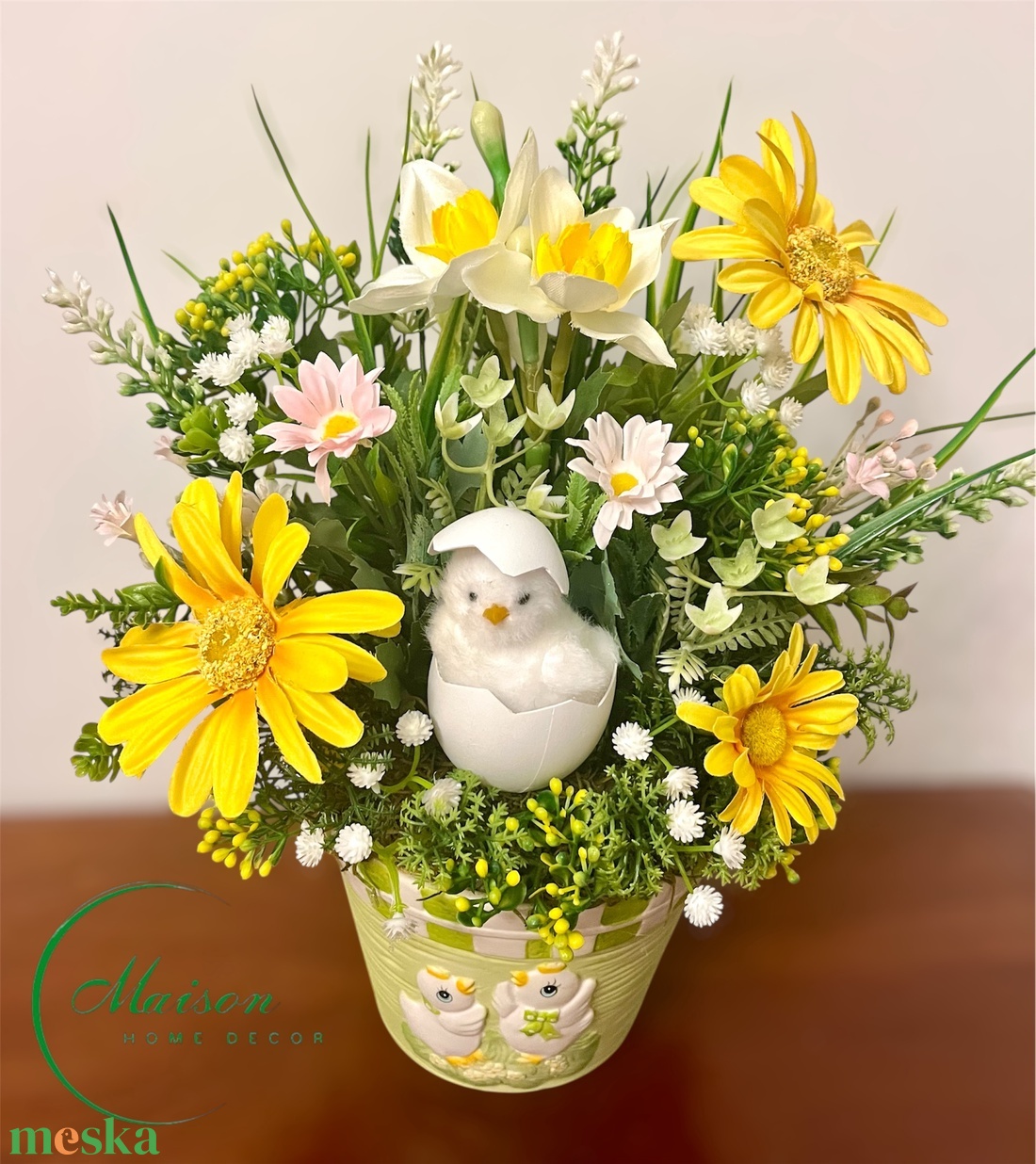 Csibével díszített asztaldísz - otthon & életmód - dekoráció - asztal és polc dekoráció - asztaldísz - Meska.hu