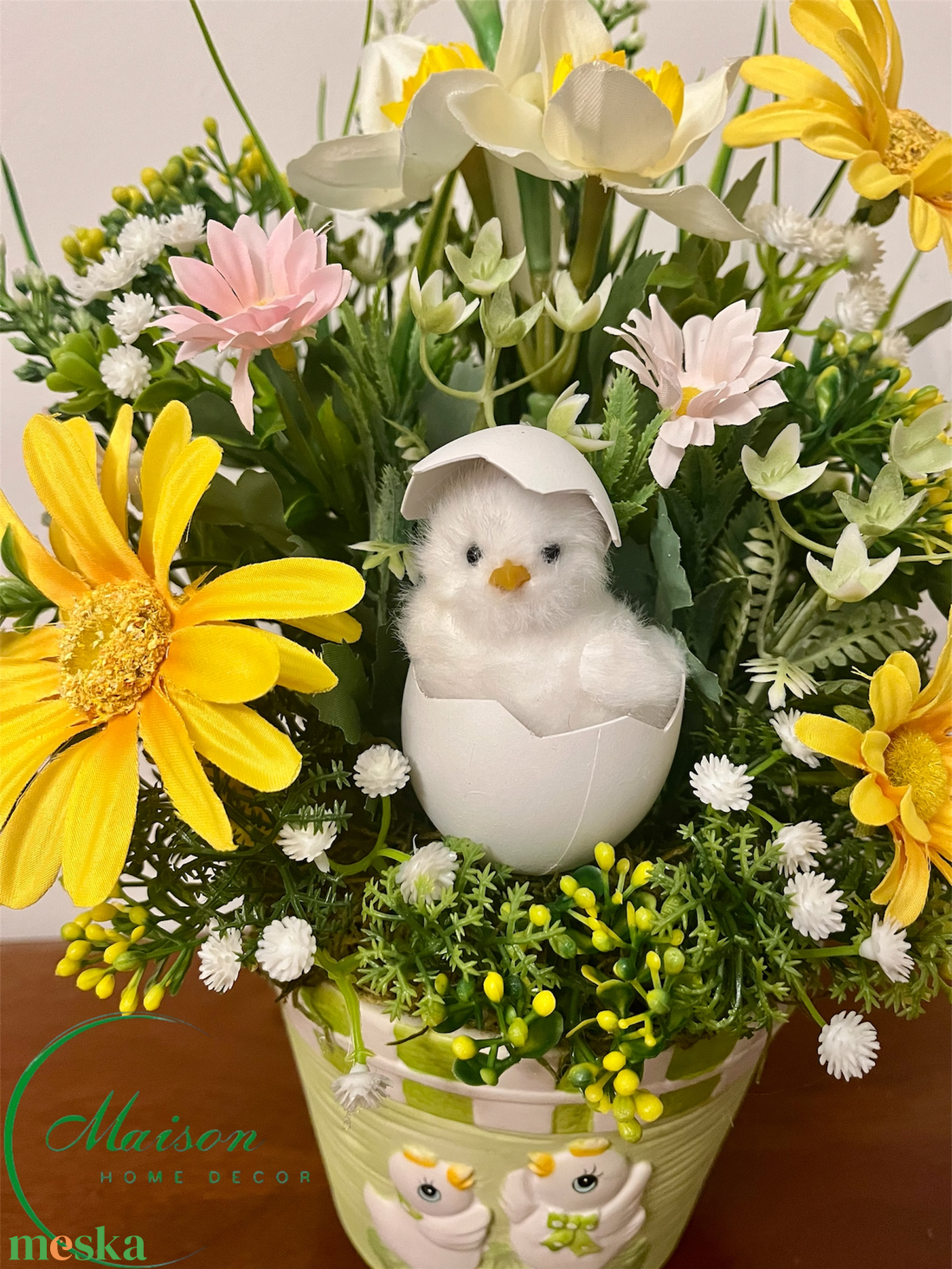 Csibével díszített asztaldísz - otthon & életmód - dekoráció - asztal és polc dekoráció - asztaldísz - Meska.hu