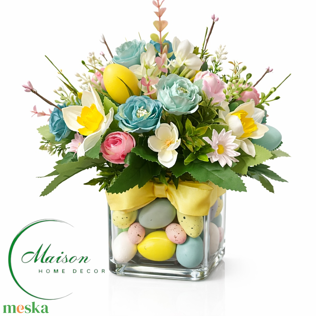 Húsvéti tojással díszített asztaldísz - otthon & életmód - dekoráció - asztal és polc dekoráció - asztaldísz - Meska.hu