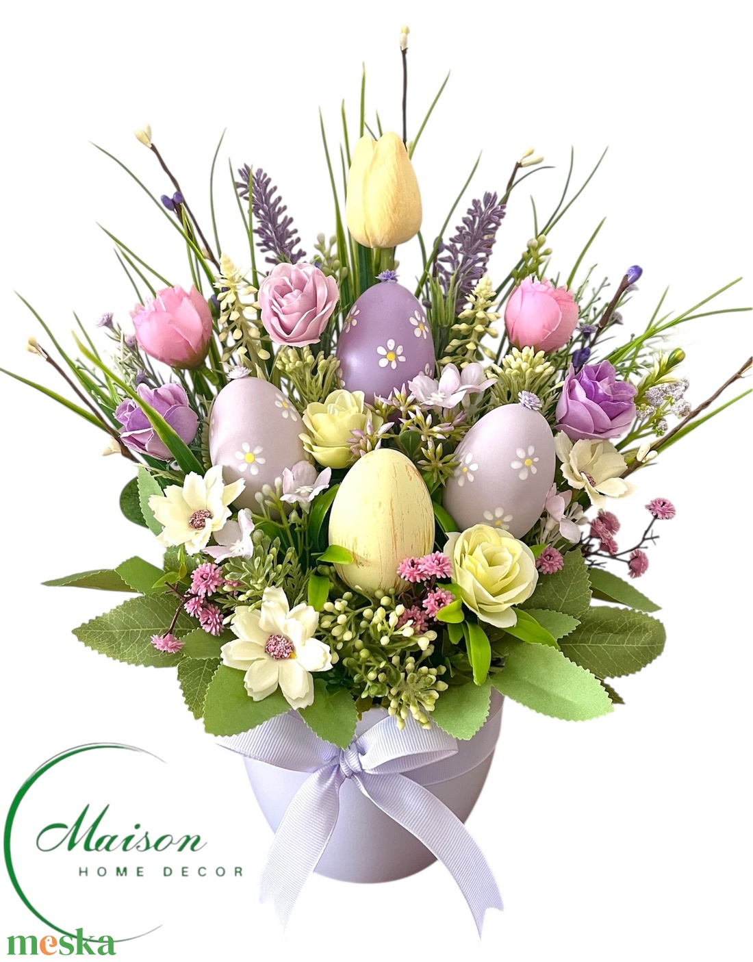 Pasztell lila húsvéti asztaldísz - otthon & életmód - dekoráció - húsvéti asztaldíszek - Meska.hu