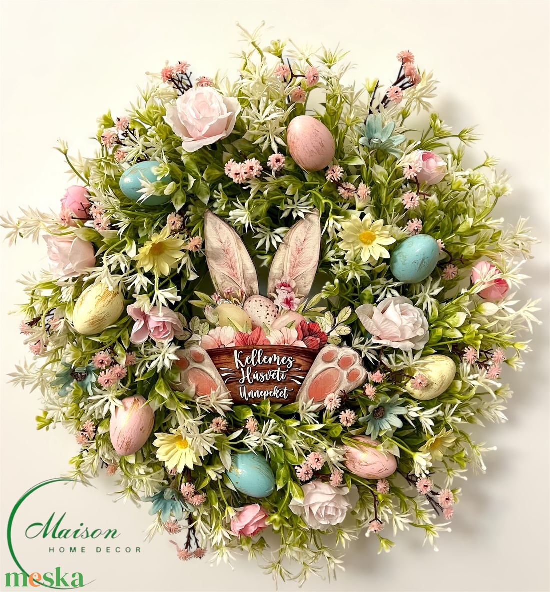 Húsvéti nyuszis kopogtató, ajtódísz - otthon & életmód - dekoráció - ajtó- és ablak dekoráció - ajtódísz & kopogtató - Meska.hu