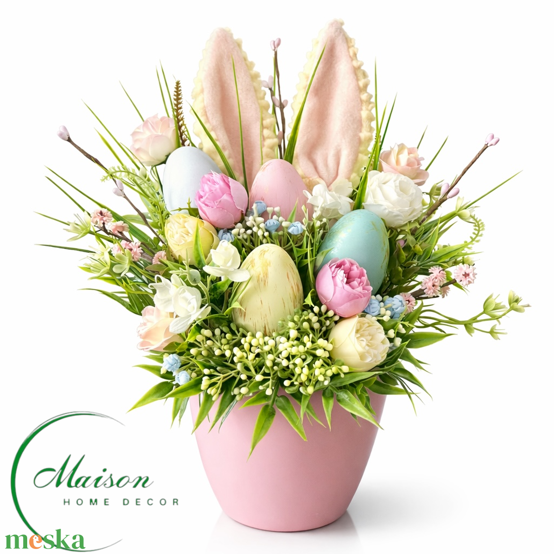 Nyuszifüles asztaldísz - otthon & életmód - dekoráció - húsvéti asztaldíszek - Meska.hu