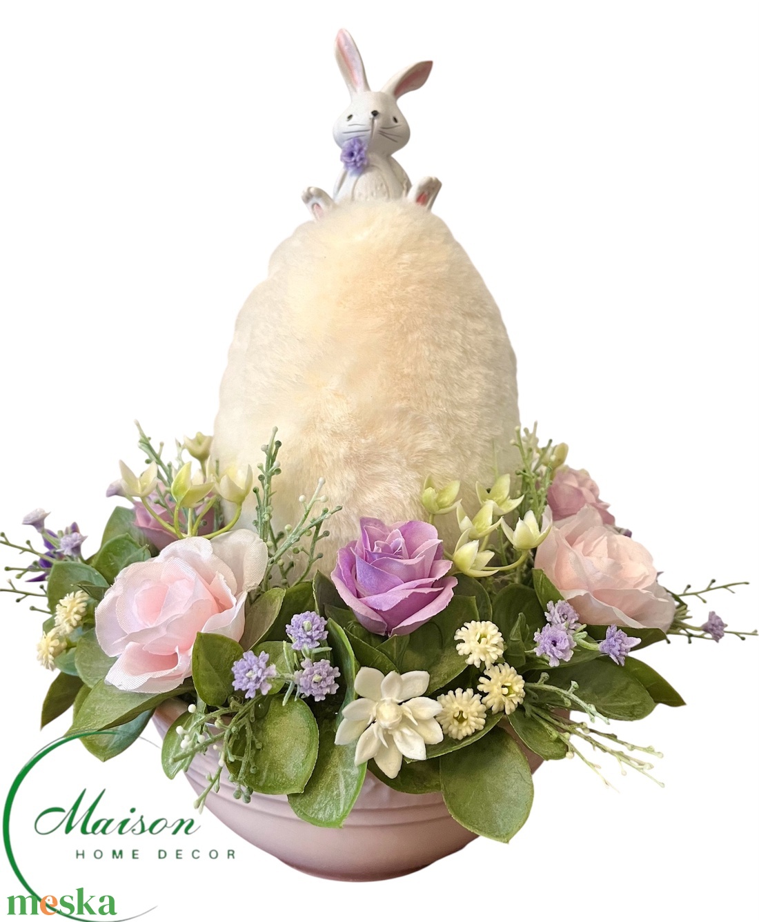 Húsvéti asztaldísz mókás nyuszival - ünnepi díszek, dekorációk - húsvéti díszek és dekorációk - húsvéti asztaldíszek - Meska.hu