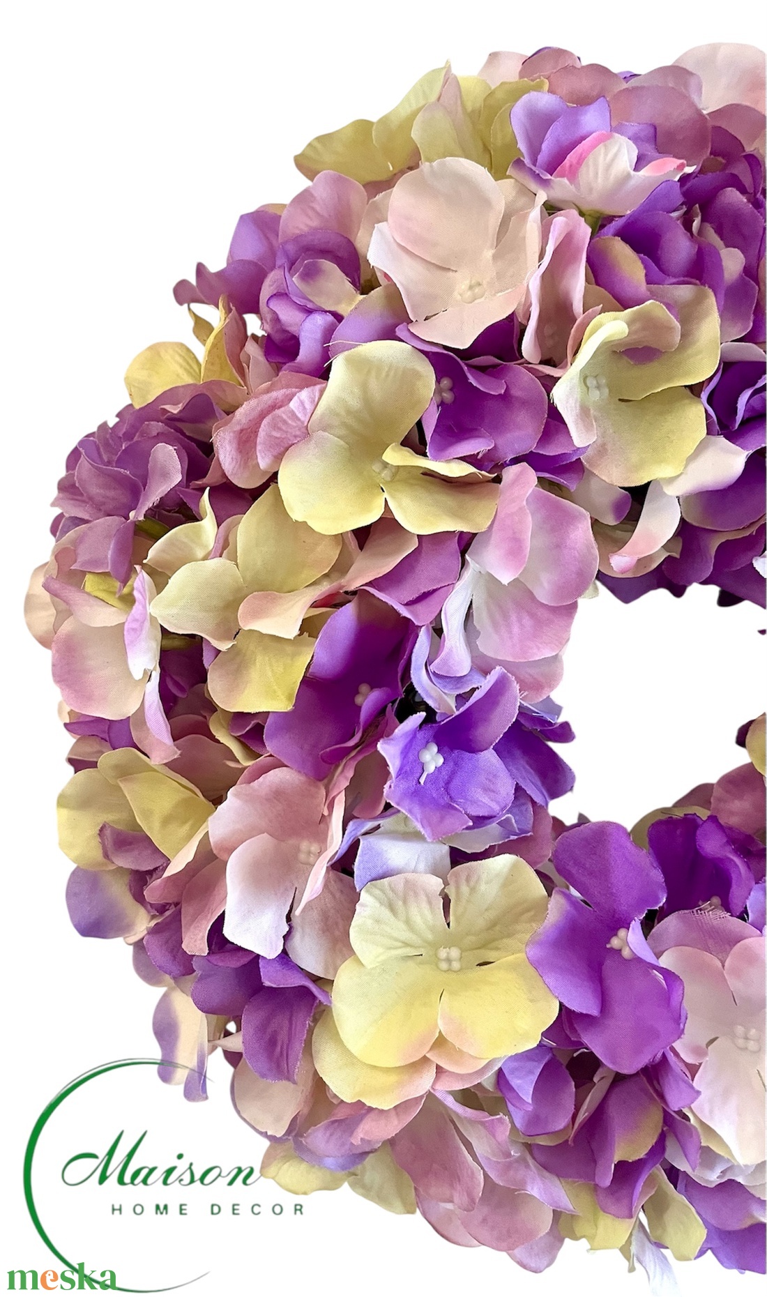 Lila-halvány lila hortenzia koszorú - otthon & életmód - dekoráció - ajtó- és ablak dekoráció - ajtódísz & kopogtató - Meska.hu