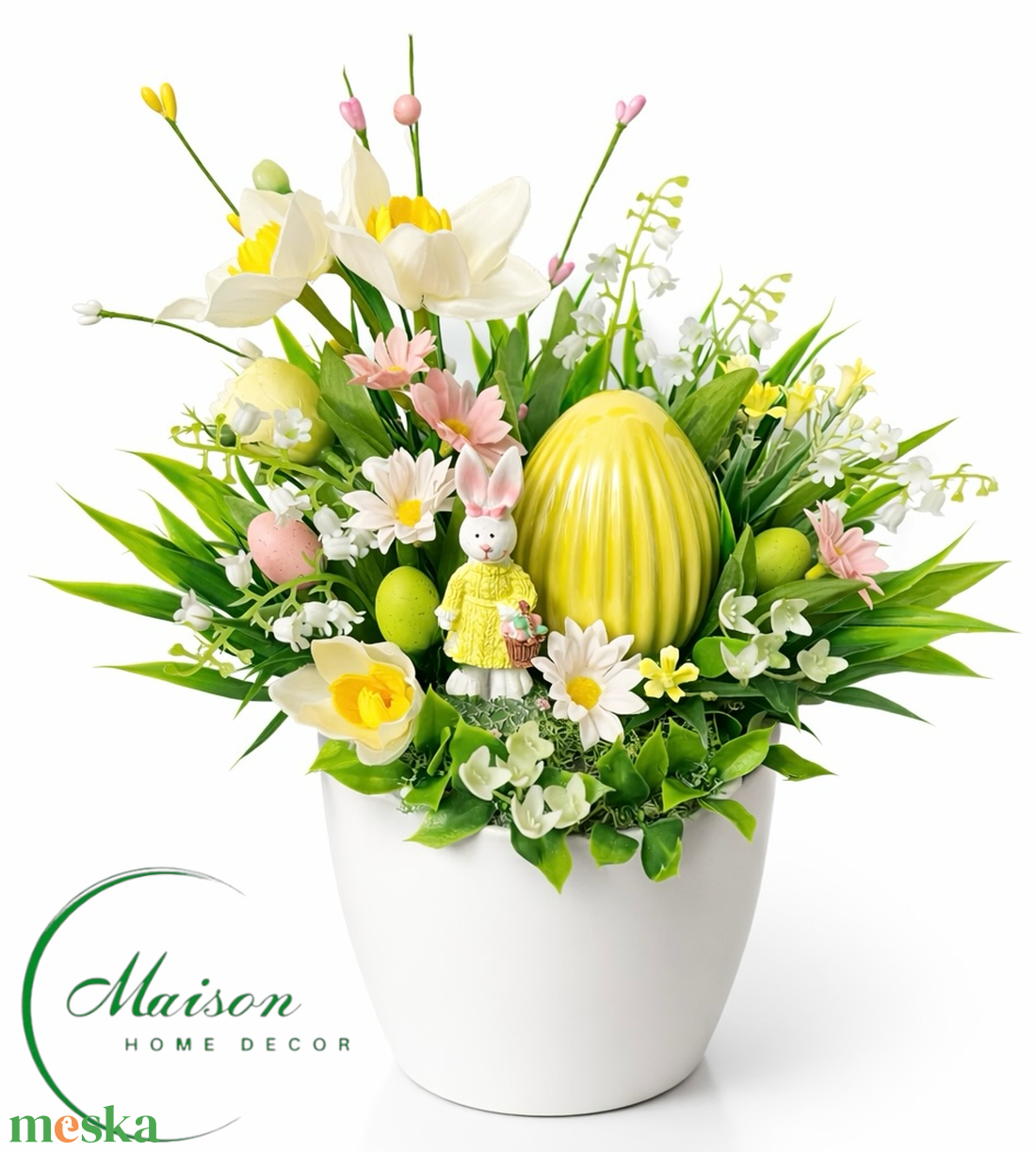 Húsvéti asztaldísz nyuszival, tojással - ünnepi díszek, dekorációk - húsvéti díszek és dekorációk - húsvéti asztaldíszek - Meska.hu