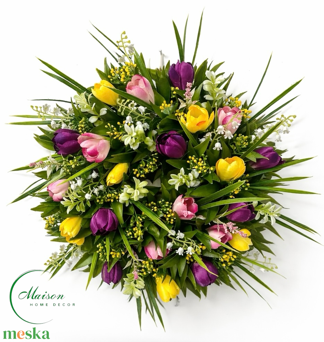 Lila-sárga krókusz ajtódísz, kopogtató - otthon & életmód - dekoráció - ajtó- és ablak dekoráció - ajtódísz & kopogtató - Meska.hu