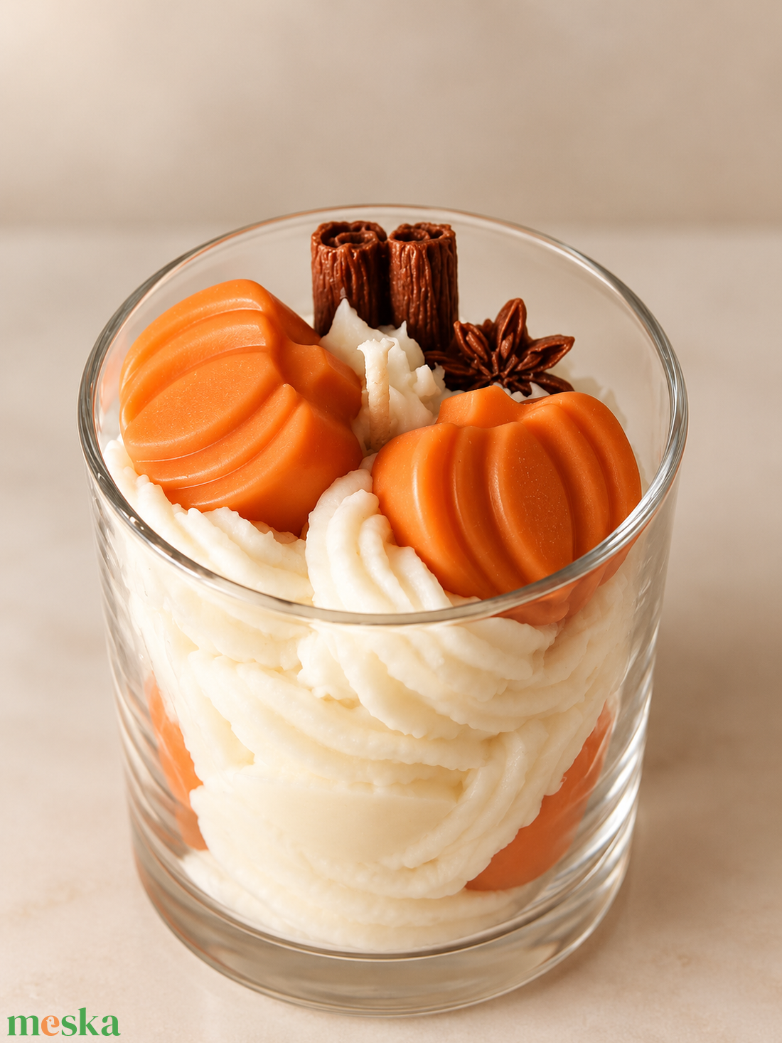 Pumpkin Spice sütőtökös fűszeres illatgyertya üvegpohárban - otthon & életmód - gyertya, illat, aroma - gyertya - Meska.hu