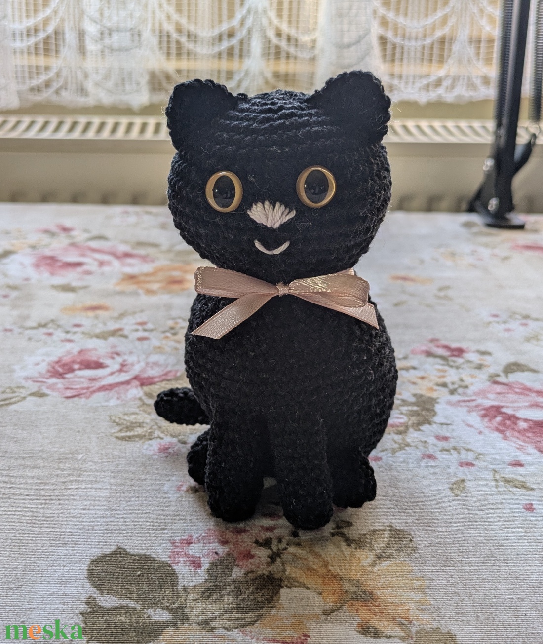 Amigurumi fekete cica - játék & sport - plüssállat & játékfigura - cica - Meska.hu