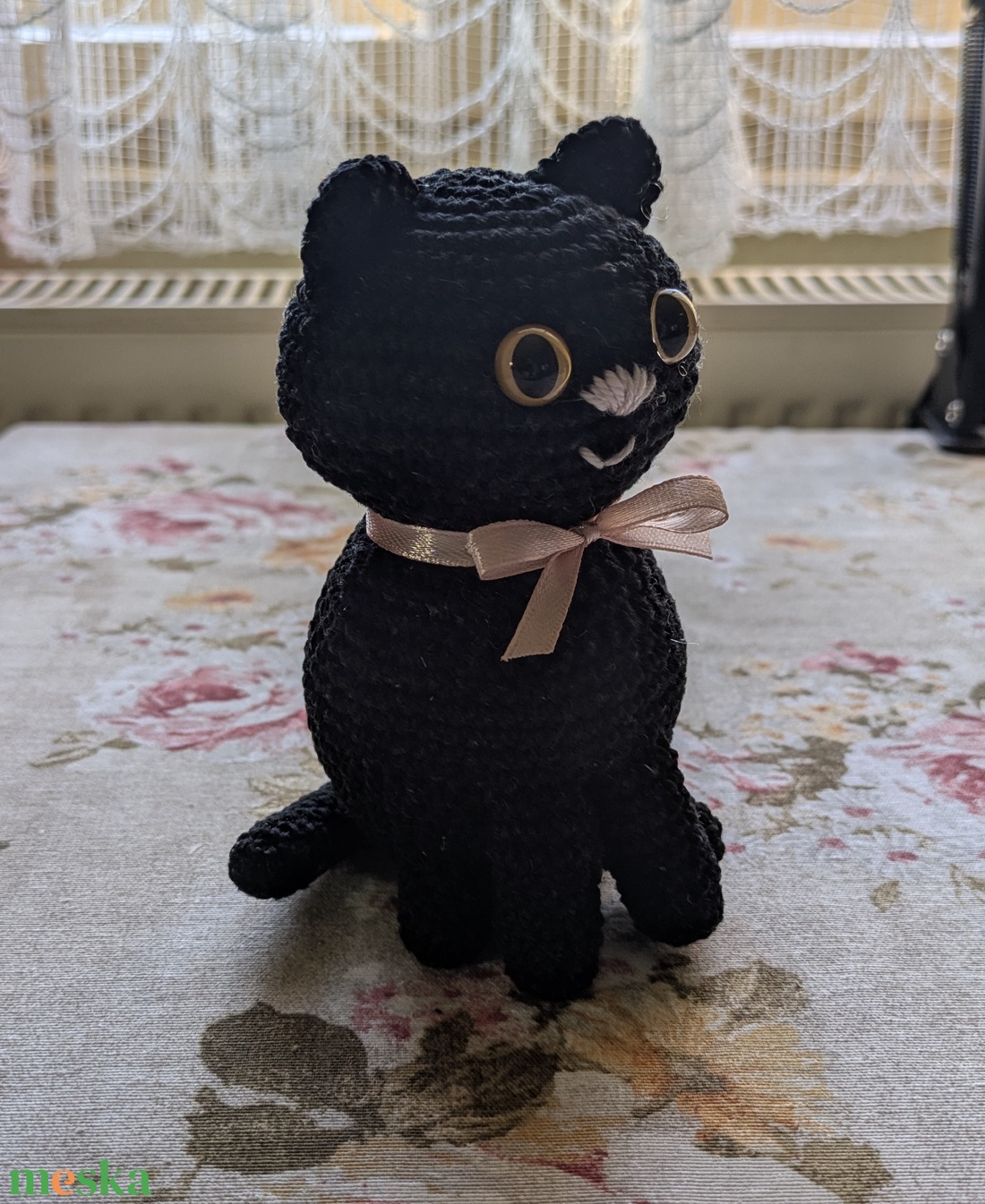 Amigurumi fekete cica - játék & sport - plüssállat & játékfigura - cica - Meska.hu