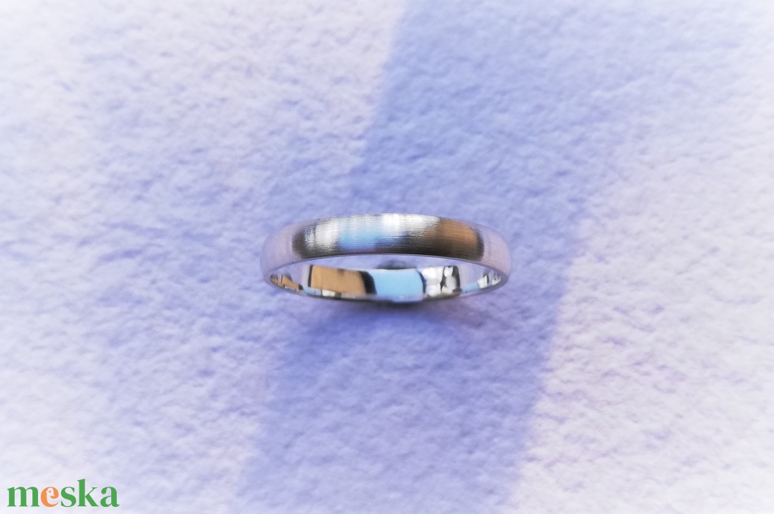 Selyemfényű, domború felületű ezüst karikagyűrű - esküvő - ékszer - karikagyűrű - Meska.hu