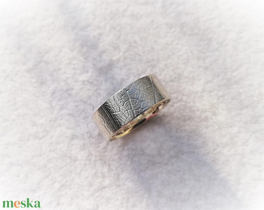 Levélerezet mintás ezüst gyűrű  (48-as) - ékszer - gyűrű - kerek gyűrű - Meska.hu
