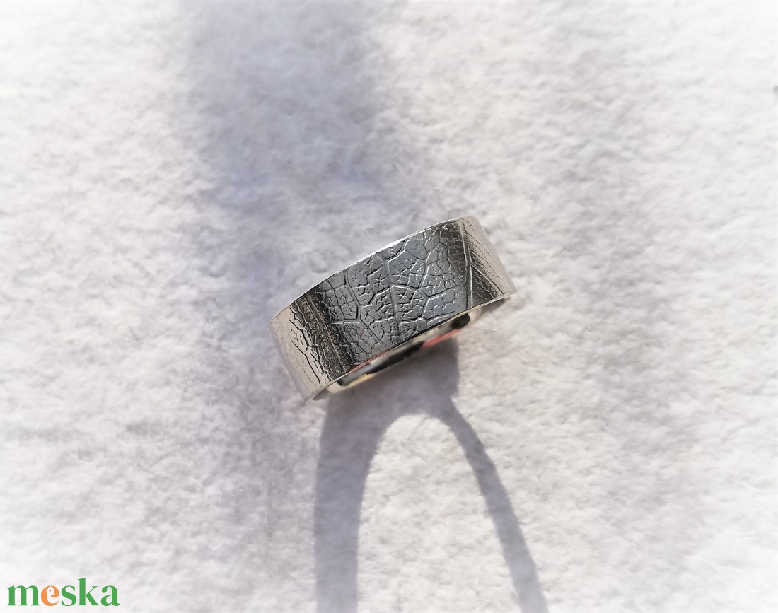 Levélerezet mintás ezüst gyűrű  (48-as) - ékszer - gyűrű - kerek gyűrű - Meska.hu