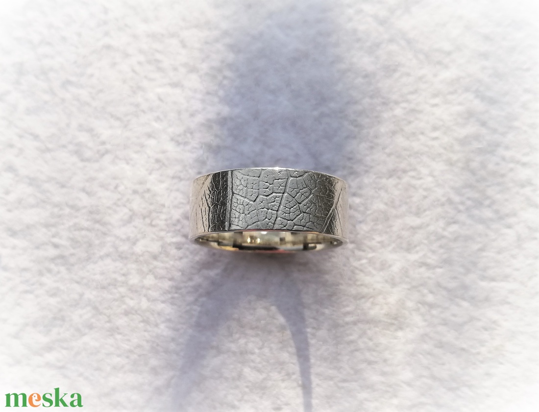 Levélerezet mintás ezüst gyűrű  (48-as) - ékszer - gyűrű - kerek gyűrű - Meska.hu