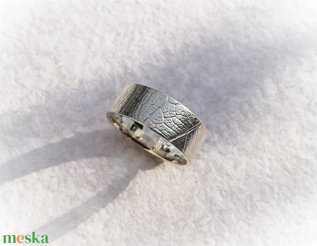 Levélerezet mintás ezüst gyűrű  (48-as) - ékszer - gyűrű - kerek gyűrű - Meska.hu