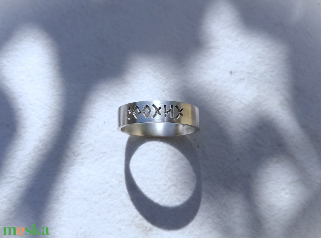 Rovásírásos ezüst gyűrű - ékszer - gyűrű - kerek gyűrű - Meska.hu