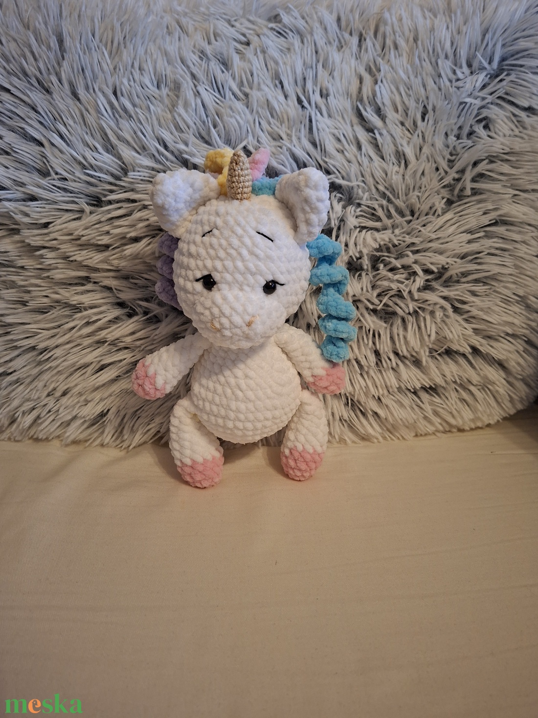 Horgolt unikornis - játék & sport - plüssállat & játékfigura - unikornis - Meska.hu