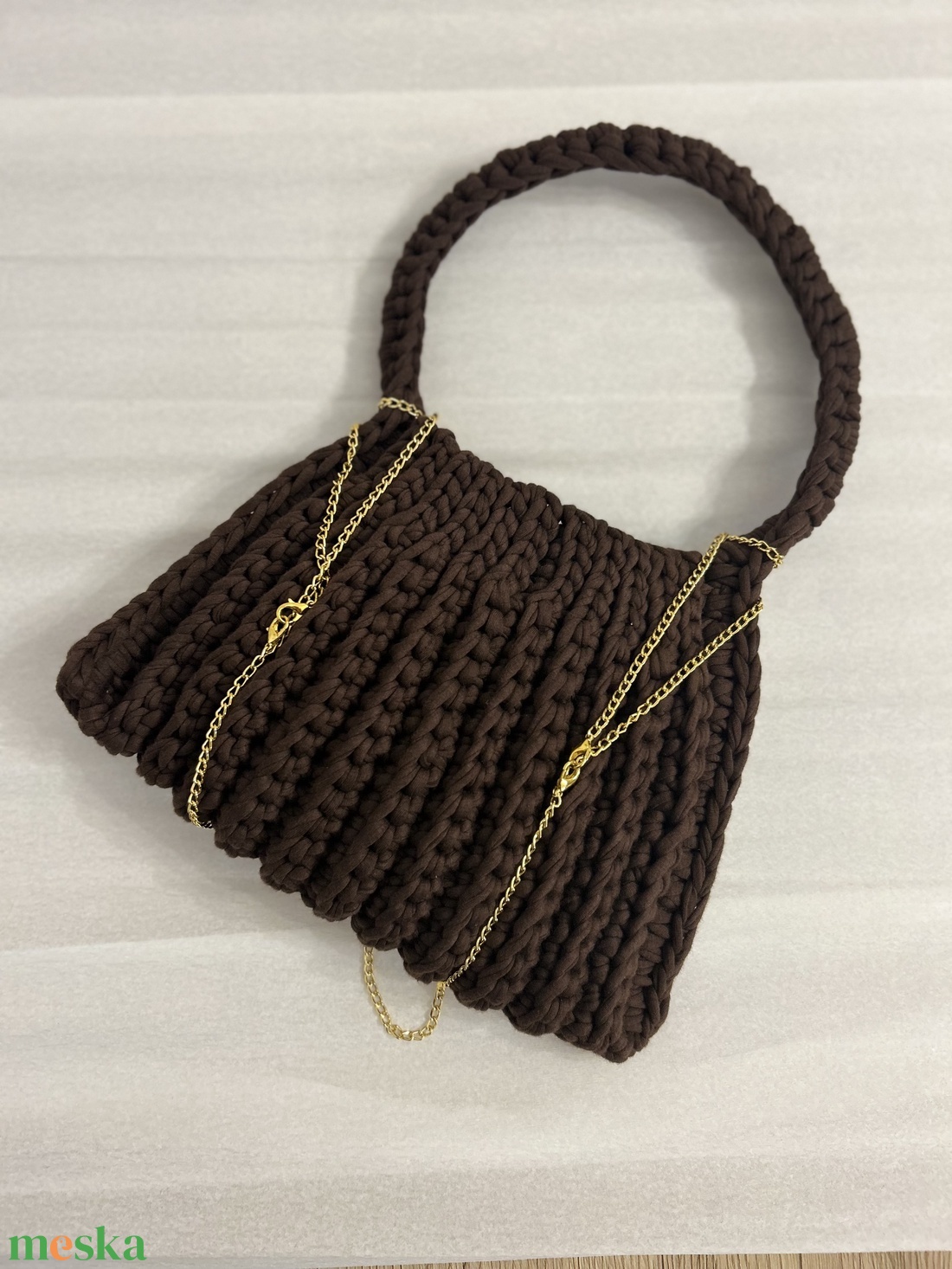 Horgolt barna táska - táska & tok - kézitáska & válltáska - alkalmi táska - Meska.hu