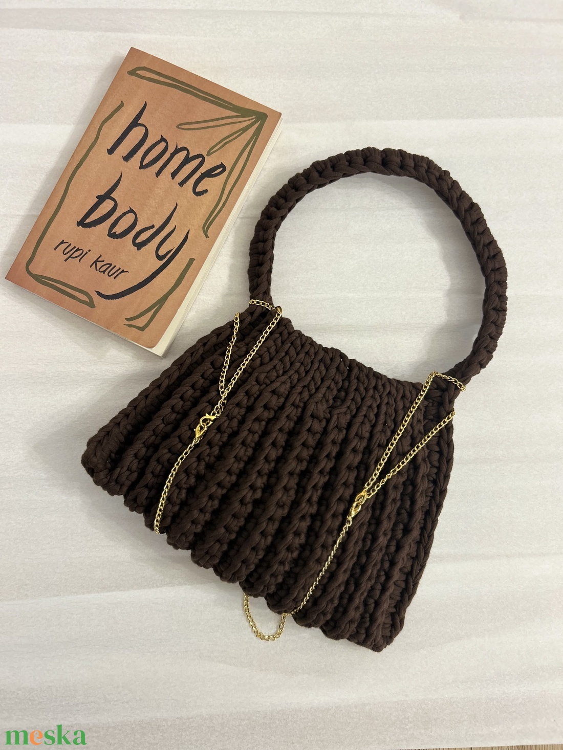 Horgolt barna táska - táska & tok - kézitáska & válltáska - alkalmi táska - Meska.hu