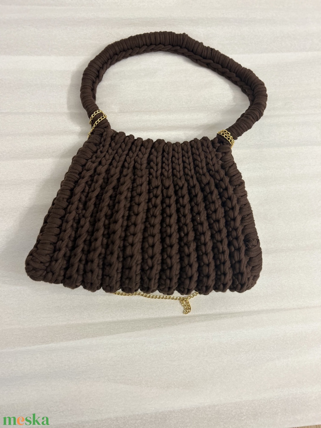 Horgolt barna táska - táska & tok - kézitáska & válltáska - alkalmi táska - Meska.hu