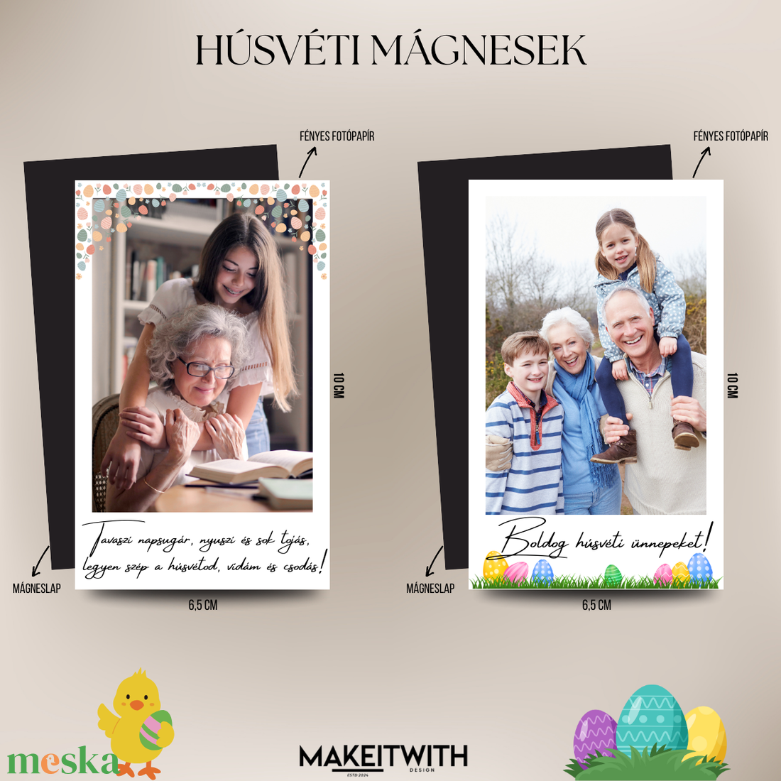 Húsvéti Családi Hűtőmágnes - otthon & életmód - konyhafelszerelés, tálalás - konyhai dekoráció - hűtőmágnes - Meska.hu