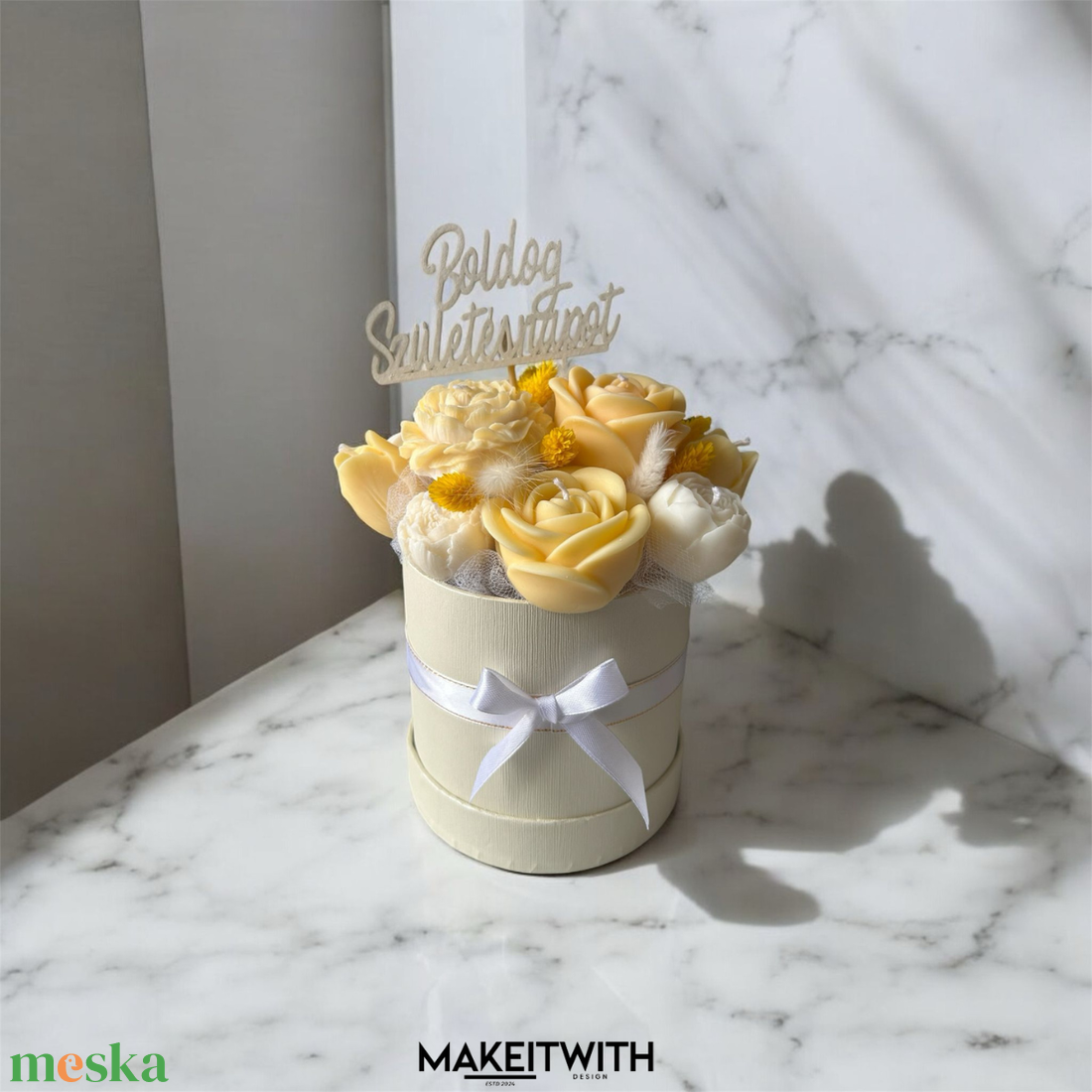 Napfény Varázs  Illatosított Virágbox - otthon & életmód - gyertya, illat, aroma - gyertya - Meska.hu