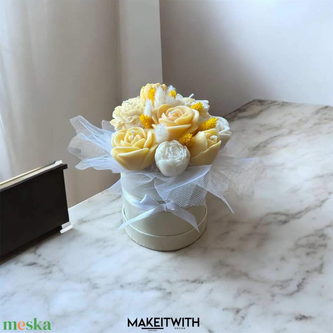 Napfény Varázs  Illatosított Virágbox - otthon & életmód - gyertya, illat, aroma - gyertya - Meska.hu