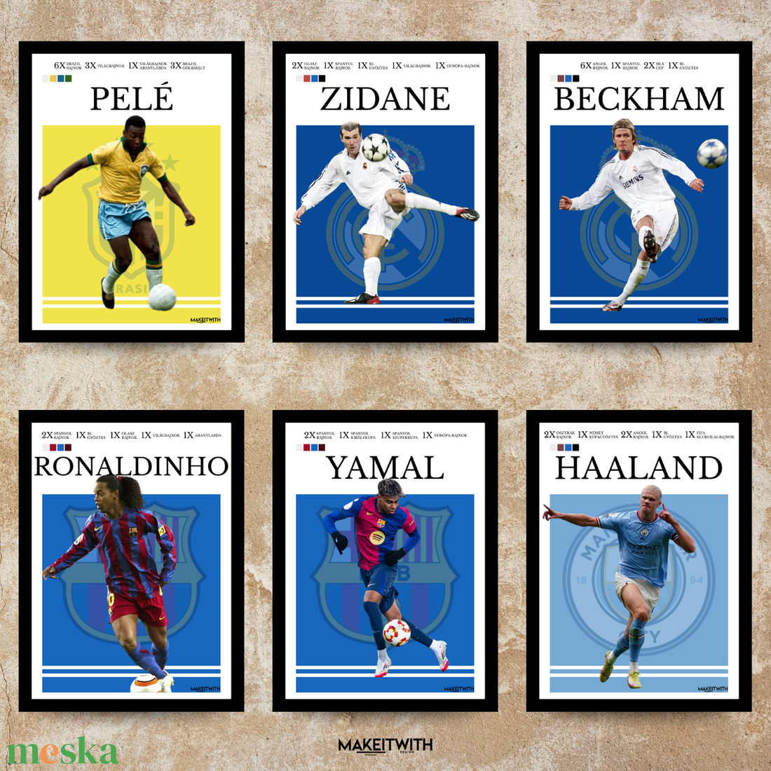 Legends in Frame  A Futball Legjobbjai Egy Képben - otthon & életmód - dekoráció - kép & falikép - képkeret - Meska.hu