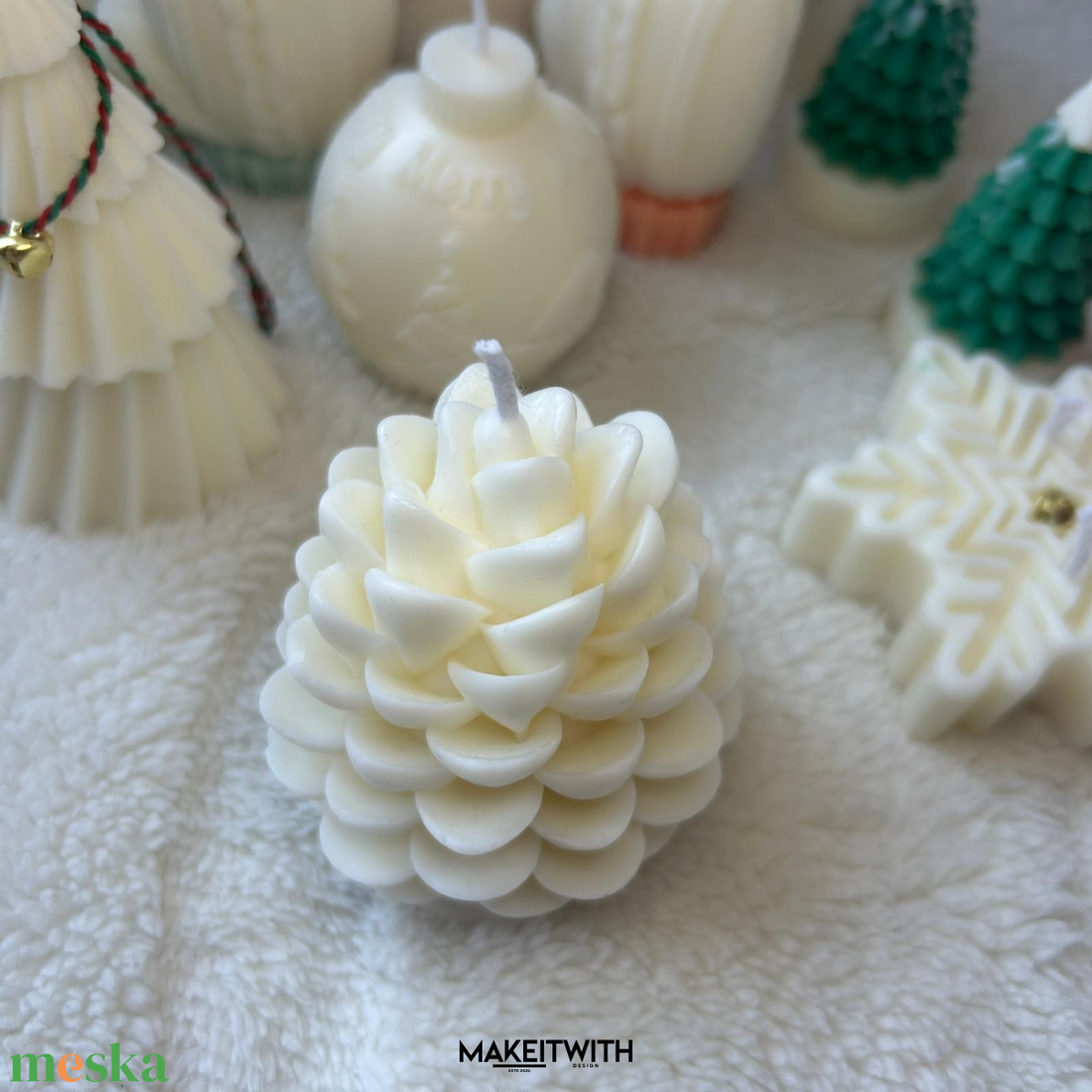 Őszi Toboz Szójaviasz Gyertya - otthon & életmód - gyertya, illat, aroma - gyertya - Meska.hu