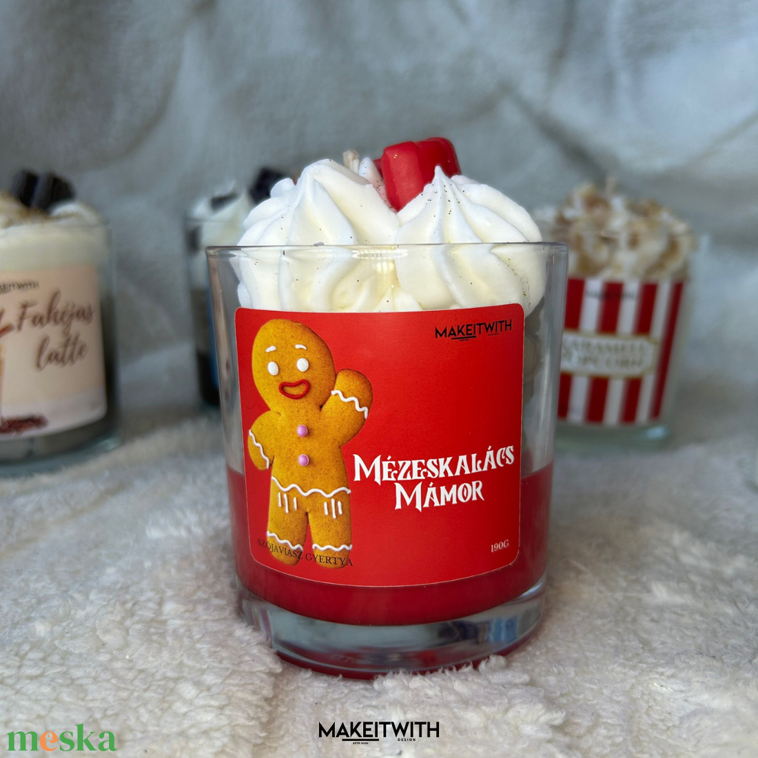 Mézeskalács Mámor - poharas gyertya - karácsony - karácsonyi lakásdekoráció - karácsonyi illatgyertya, mécses - Meska.hu