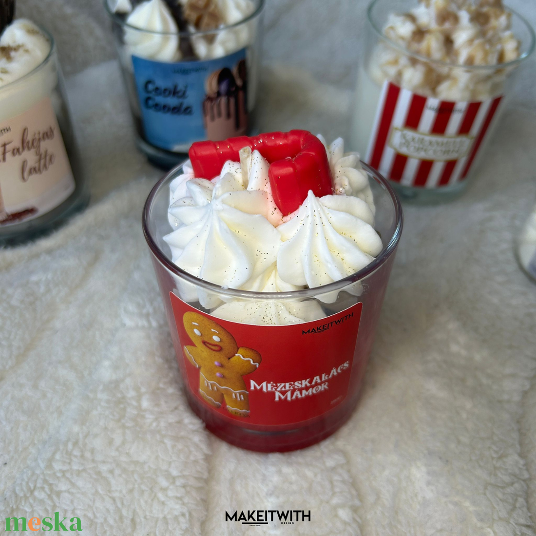 Mézeskalács Mámor - poharas gyertya - karácsony - karácsonyi lakásdekoráció - karácsonyi illatgyertya, mécses - Meska.hu