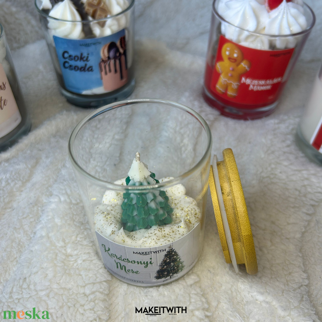 Karácsonyi Mese -poharas gyertya - karácsony - karácsonyi lakásdekoráció - karácsonyi illatgyertya, mécses - Meska.hu