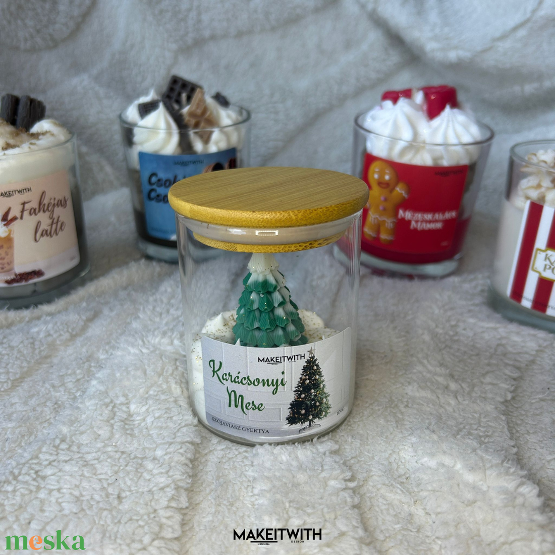 Karácsonyi Mese -poharas gyertya - karácsony - karácsonyi lakásdekoráció - karácsonyi illatgyertya, mécses - Meska.hu