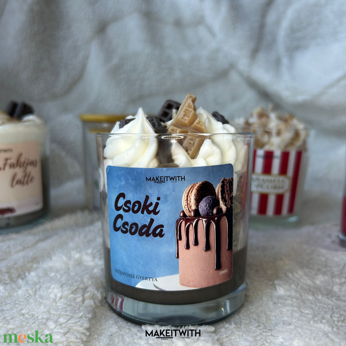 Csoki Csoda - poharas gyertya - karácsony - karácsonyi lakásdekoráció - karácsonyi illatgyertya, mécses - Meska.hu