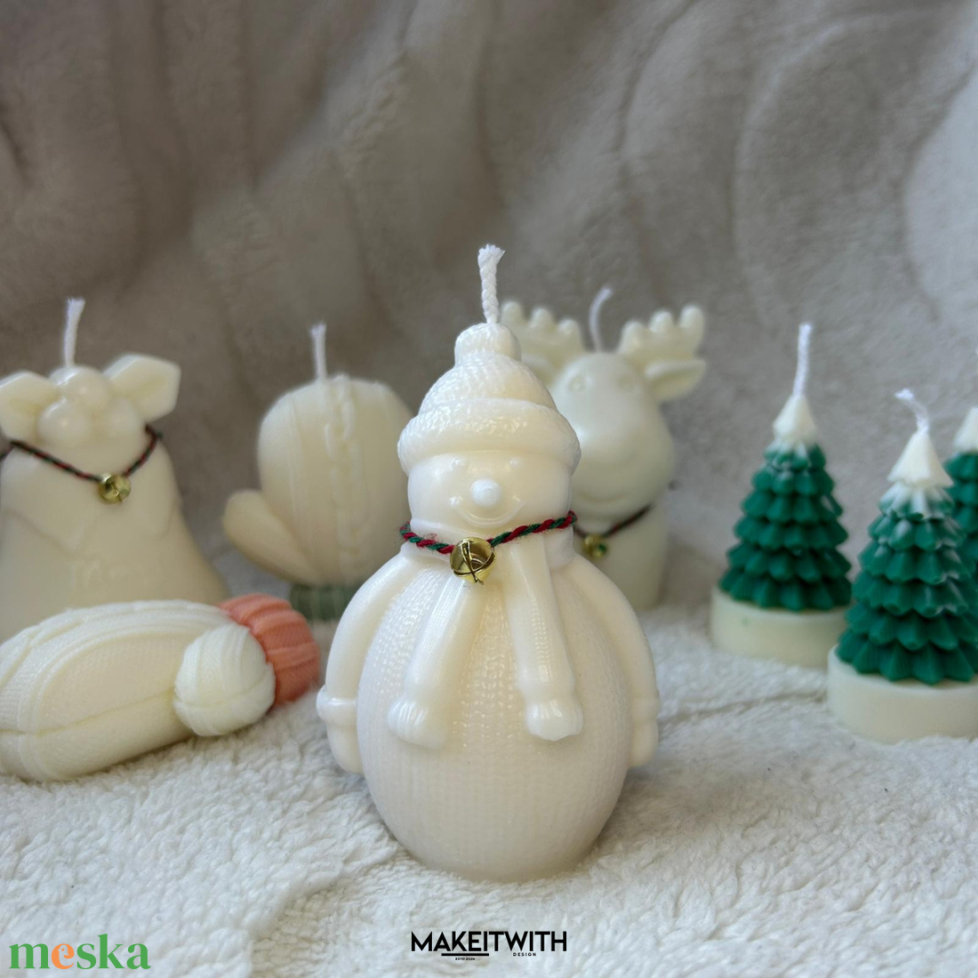 Hóember Illatgyertya - karácsony - karácsonyi lakásdekoráció - karácsonyi illatgyertya, mécses - Meska.hu