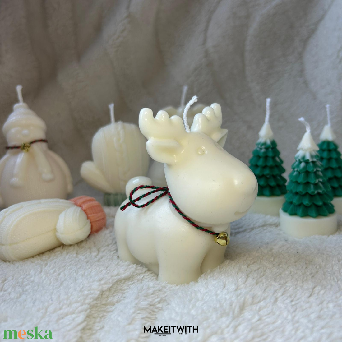 Rénszarvas Illatgyertya - karácsony - karácsonyi lakásdekoráció - karácsonyi illatgyertya, mécses - Meska.hu