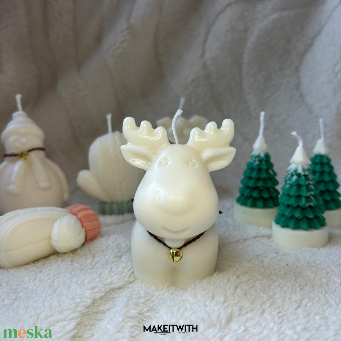 Rénszarvas Illatgyertya - karácsony - karácsonyi lakásdekoráció - karácsonyi illatgyertya, mécses - Meska.hu