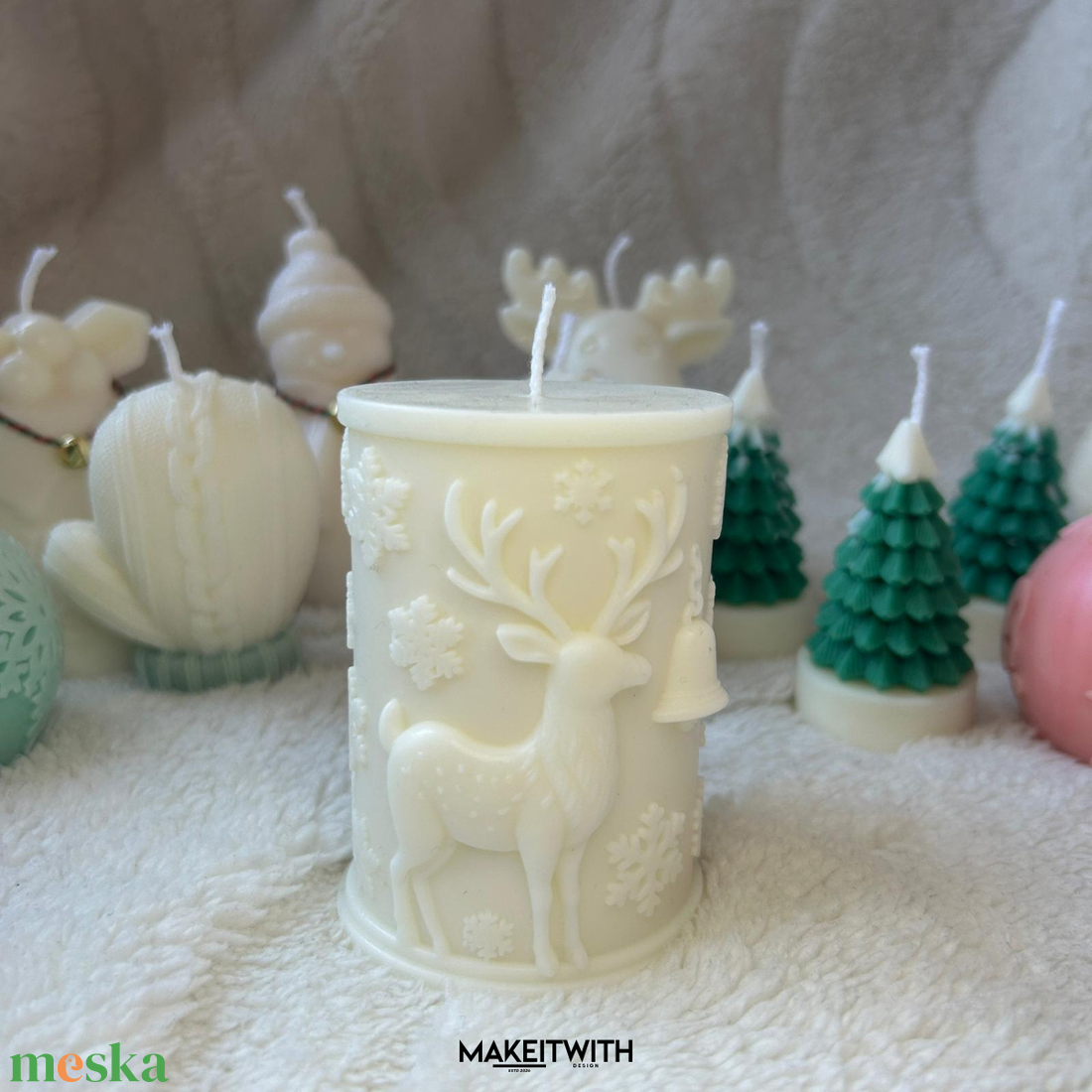 Karácsonyi Tömb Illatgyertya - karácsony - karácsonyi lakásdekoráció - karácsonyi illatgyertya, mécses - Meska.hu