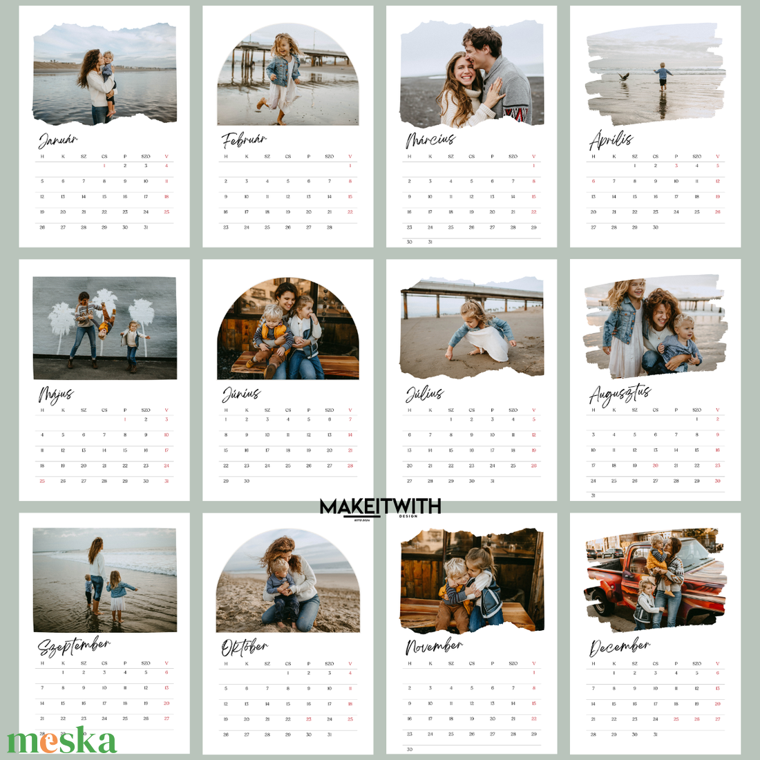 Egyedi Naptár 2026_1 - otthon & életmód - dekoráció - fali és függő dekoráció - falinaptár & öröknaptár - Meska.hu