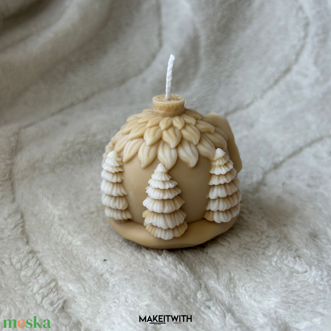 Karácsonyi Házikós Gömb Illatgyertya - karácsony - karácsonyi lakásdekoráció - karácsonyi illatgyertya, mécses - Meska.hu